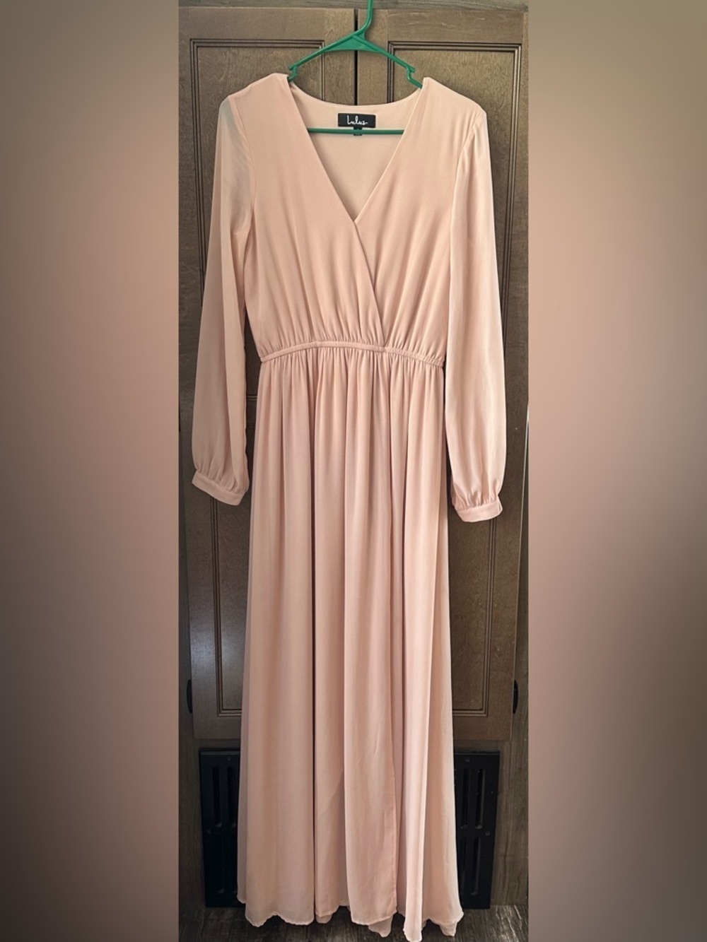 Lulus Blush Pink Long Sleeve Maxi Dress Size Small